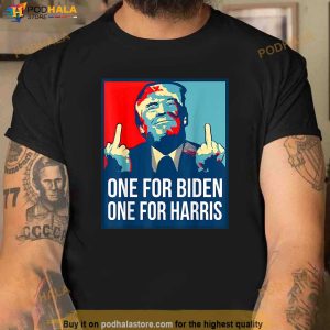Donald Trump Middle Finger Biden Harris America Republican T Shirt 1