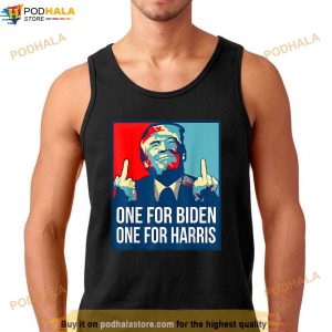 Donald Trump Middle Finger Biden Harris America Republican T Shirt 2
