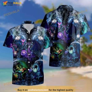 Dragon Unisex Hawaiian Shirt Mythical Creatures Hawaii Shirt Fantasy Role 3