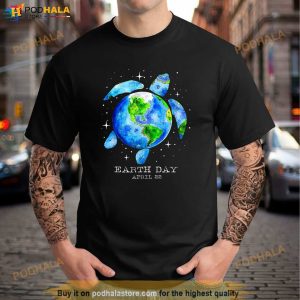 Earth Day 2023 Restore Earth Sea Turtle Art Save the Planet Shirt