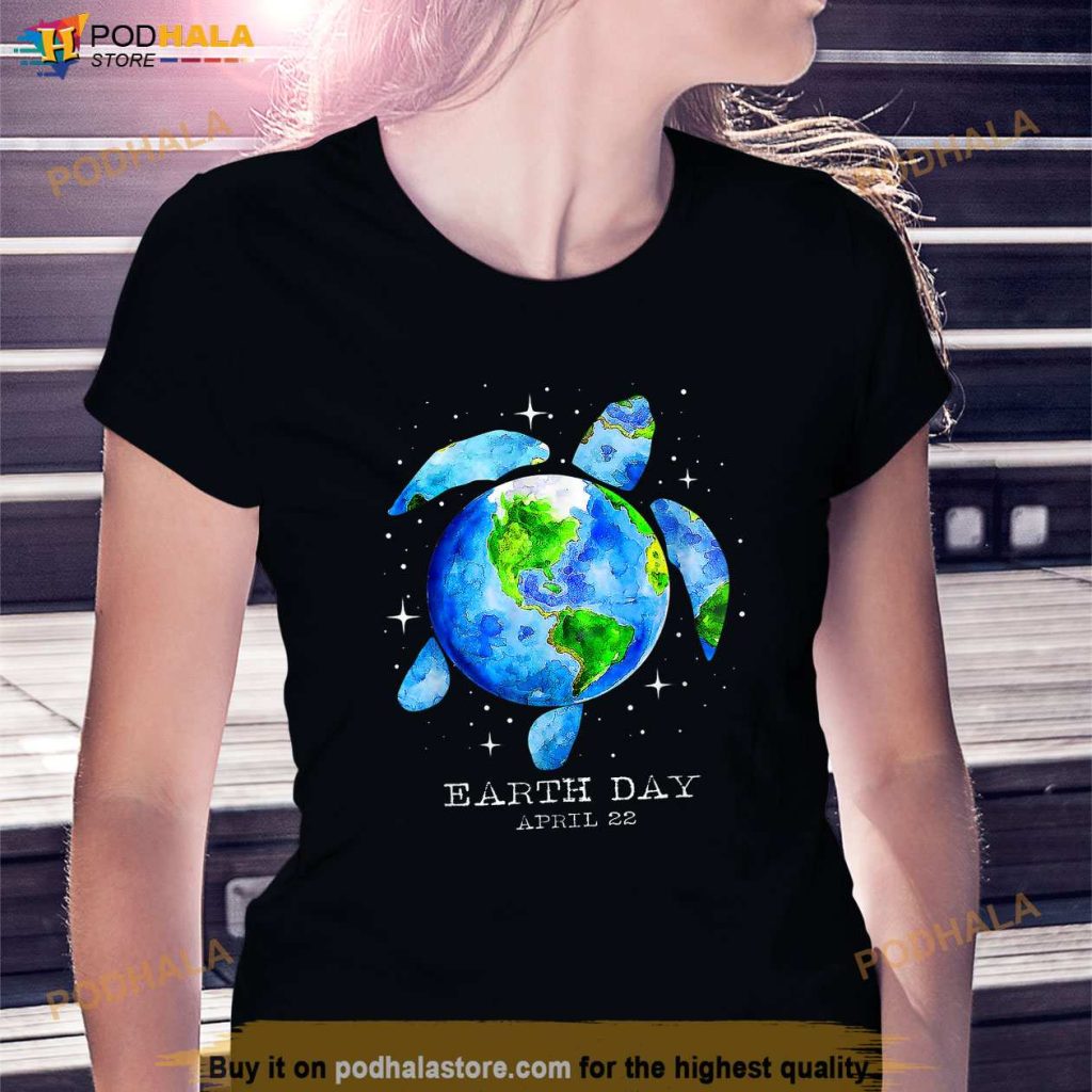 Earth Day 2023 Restore Earth Sea Turtle Art Save the Planet Shirt ...