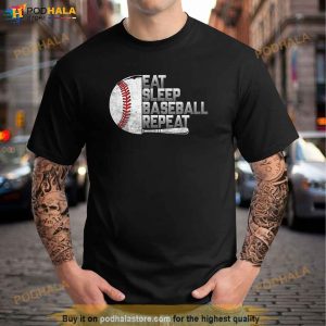 Eat Sleep Baseball Repeat Baseball Player Funny Baseball Shirt
