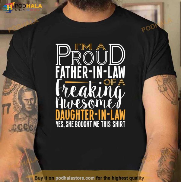 Fathers Day Shirt Father in Law Tees Stepdad Men Daddy Gift Shirt