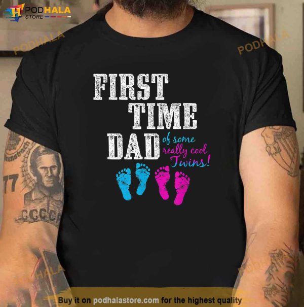 First Time Dad Daddy of BG Twins Fathers Day Gift Shirt