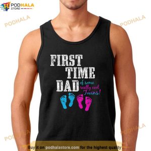 First Time Dad Daddy Of Bg Twins Fathers Day Gift Shirt 2
