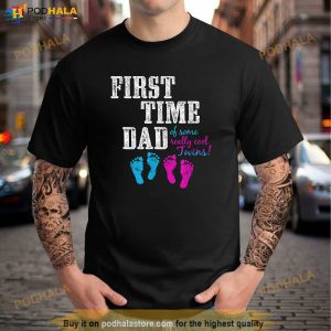 First Time Dad Daddy Of Bg Twins Fathers Day Gift Shirt 3