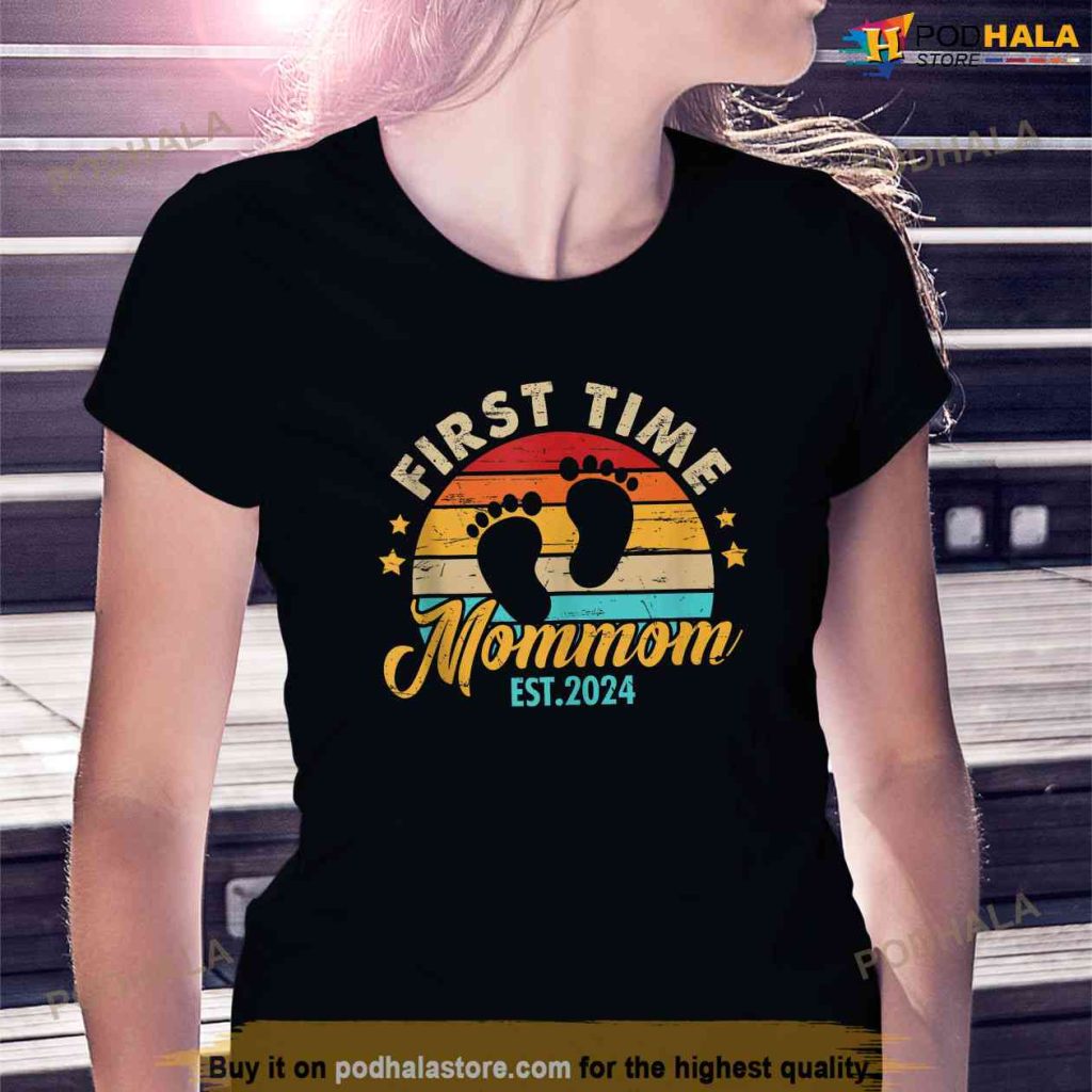 First Time Mommom Est 2024 Mothers Day Gift Pregnancy Shirt