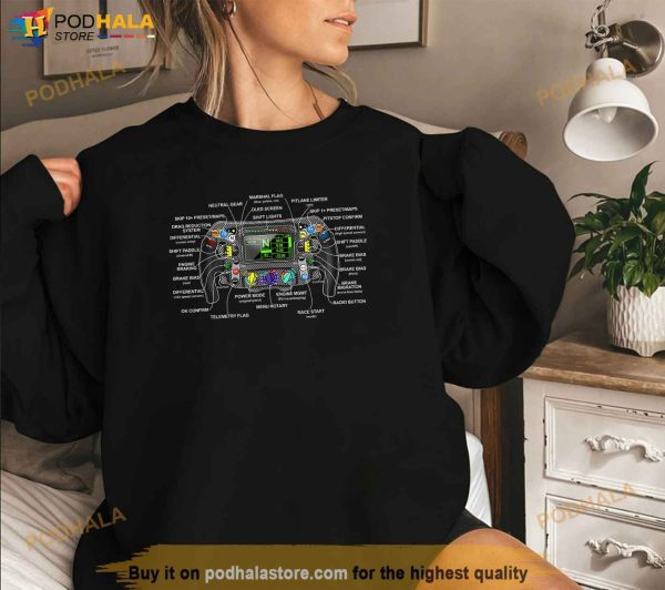 Formula Racing Open Wheel Car Fan Steering Wheel Explained Shirt