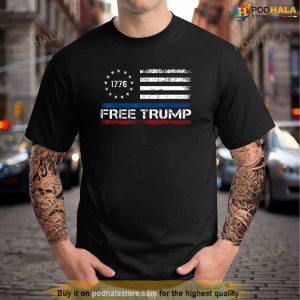 Free Donald Trump I Stand With Trump Flag Republican Support Shirt 1