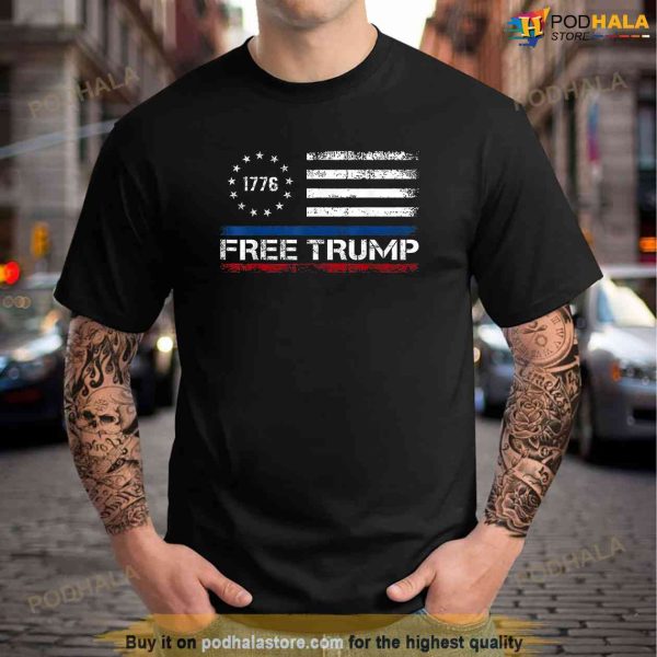 Free Donald Trump I Stand With Trump Flag Republican Support Shirt