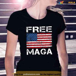 Free Donald Trump Republican Support Pro Trump American Flag Free Maga Shirt 3