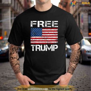 Free Donald Trump Republican Support Pro Trump American Flag Shirt 1
