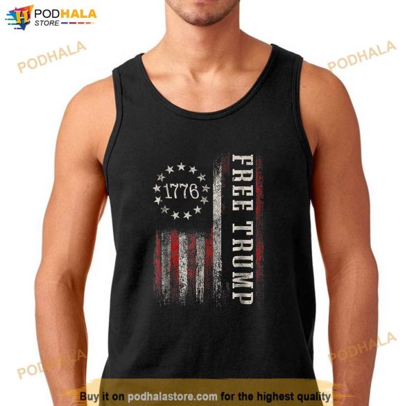 American Flag Donald Trump Republican Support Pro Free Trump T-Shirt