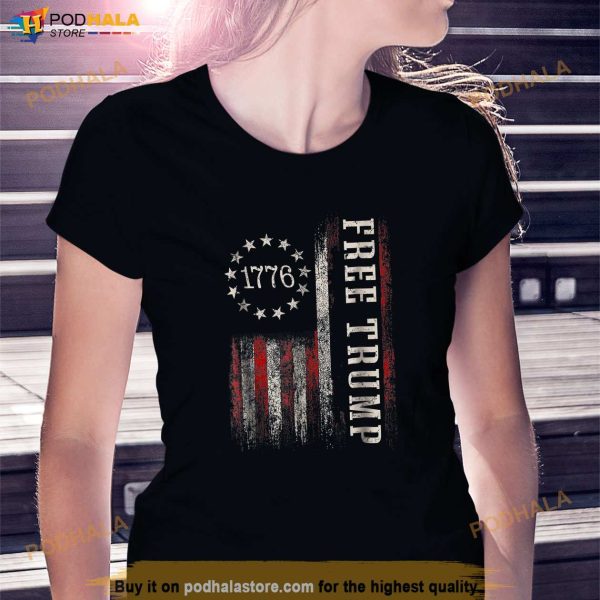 American Flag Donald Trump Republican Support Pro Free Trump T-Shirt