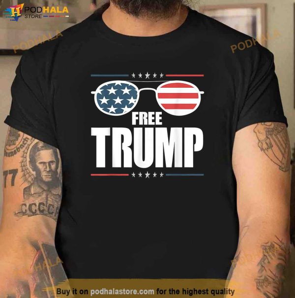 Free Donald Trump Sunglasses American Flag T-Shirt, Free Trump Shirt