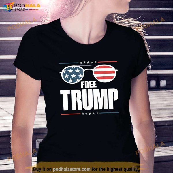 Free Donald Trump Sunglasses American Flag T-Shirt, Free Trump Shirt