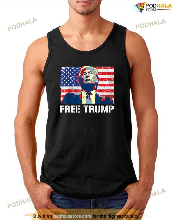 Free Donald Trump Support USA Flag Trump 2024 Republican Shirt