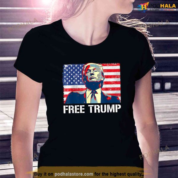 Free Donald Trump Support USA Flag Trump 2024 Republican Shirt