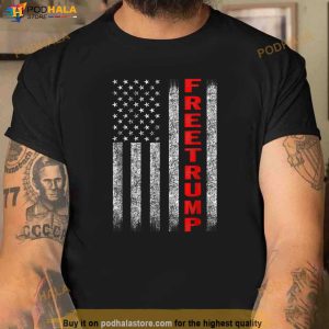 Free Trump American Flag Shirt Free President Donald Trump 2024 T Shirt 1