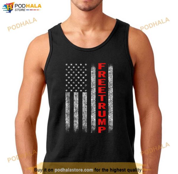 Free Trump American Flag Shirt, Free President Donald Trump 2024 T-Shirt