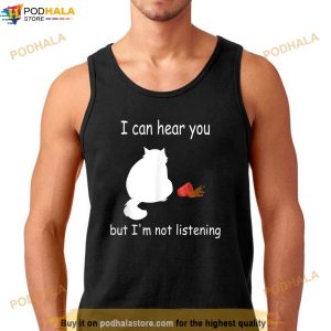 Funny Cat I Can Hear You But Im Listening Cat And Coffee Shirt 2