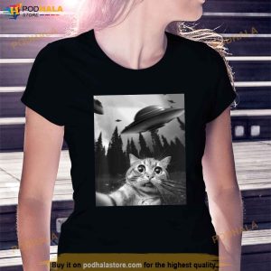 Funny Cat Selfie With Ufos Shirt 2