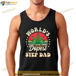 Funny Fathers Day Step Dad Vintage Worlds Dopest Dad Shirt