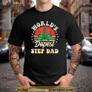 Funny Fathers Day Step Dad Vintage Worlds Dopest Dad Shirt 3