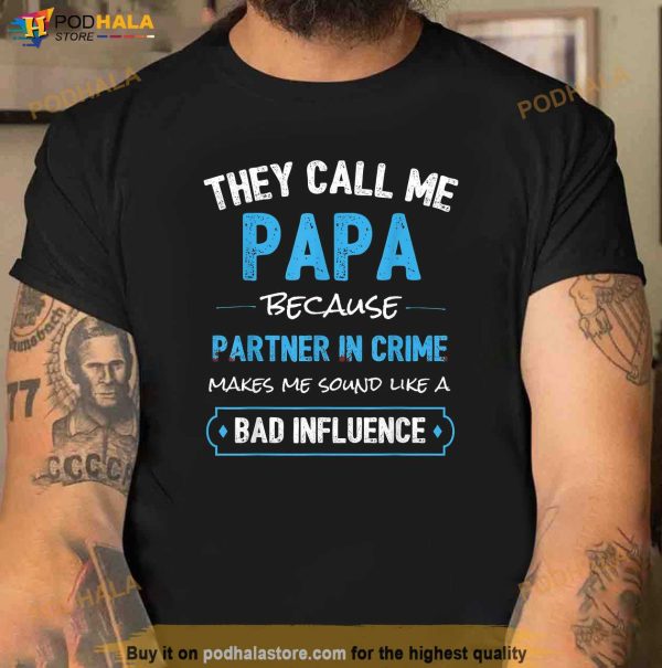 Funny Grandpa Shirts Papa Partner In Crime Dad Shirt, New Father Gifts