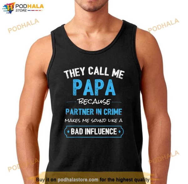 Funny Grandpa Shirts Papa Partner In Crime Dad Shirt, New Father Gifts