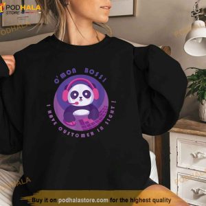 Funny Panda Game Shooting Expert At Office Cmon Boss Shirt 3