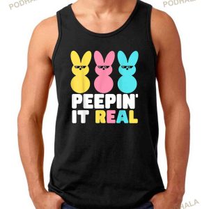 Funny Peepin It Real Or Real Easter Bunnie TShirt 2