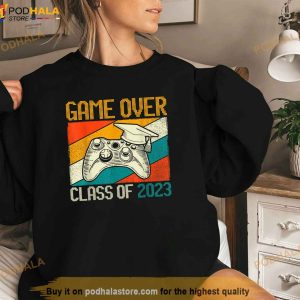 Game Over Class Of 2023 Senior 2023 School Graduation Gifts Shirt 3