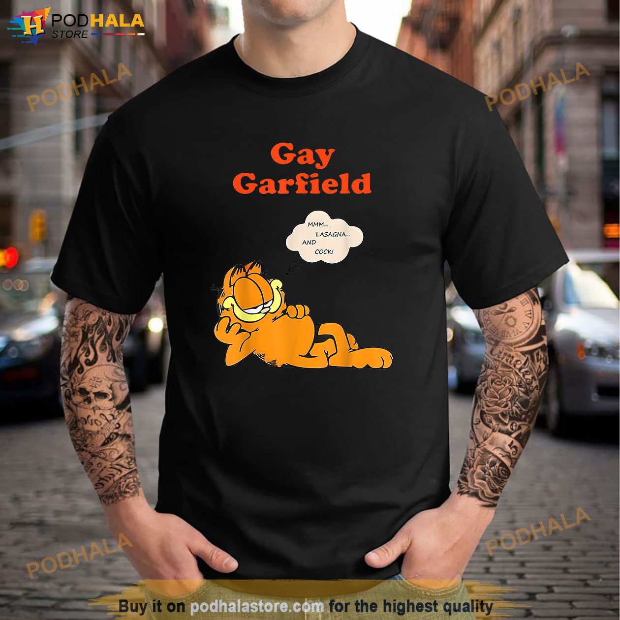 Gay Garfield Mmm Lasagna And Cock Shirt - Bring Your Ideas