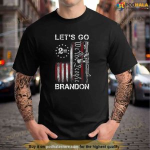 Gun American Flag Patriots Lets Go Brandon Shirt