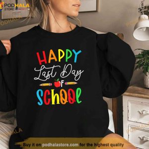 Happy Last Day School Teacher Shirts For Women Best Teacher Shirt 3