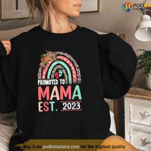 Happy Mothers Day Shirt Promoted To Mama Rainbow Women TShirt