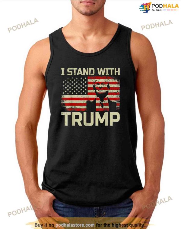 I Stand With Trump American Flag Men Woman Free Trump Shirt