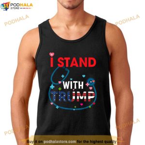 I Stand With Trump American Flag Nurse T Shirt Trump Shirt For Women 2