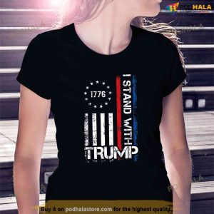 I Stand With Trump Free Donald Trump 2024 Republican Support Shirt 3