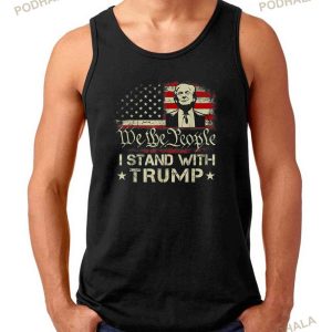 I Stand With Trump Free Trump Supporter American Flag Shirt 2