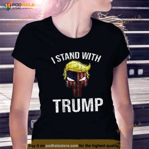 I Stand With Trump Shirt Skull Style Free Donald Trump 2024 T Shirt 3
