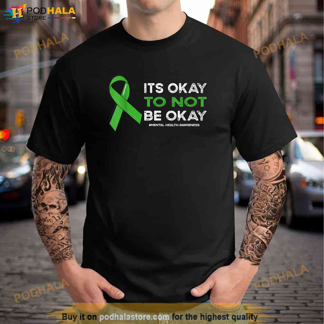 Hope Mental Health Awareness Green Ribbon T Shirt' Men's T-Shirt