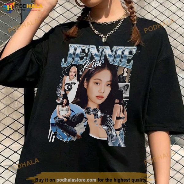 Jennie Blackpink, Vintage 90s Black Pink Jennie Shirt, Gift For Kpop Fans