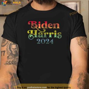 Joe Biden Harris 2024 Kamala Retro Script 2nd Term Reelect Shirt 2