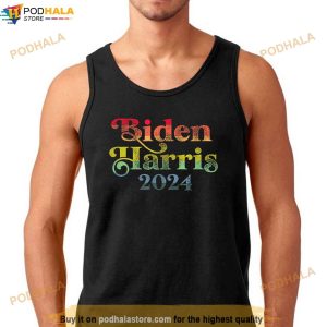 Joe Biden Harris 2024 Kamala Retro Script 2nd Term Reelect Shirt 3