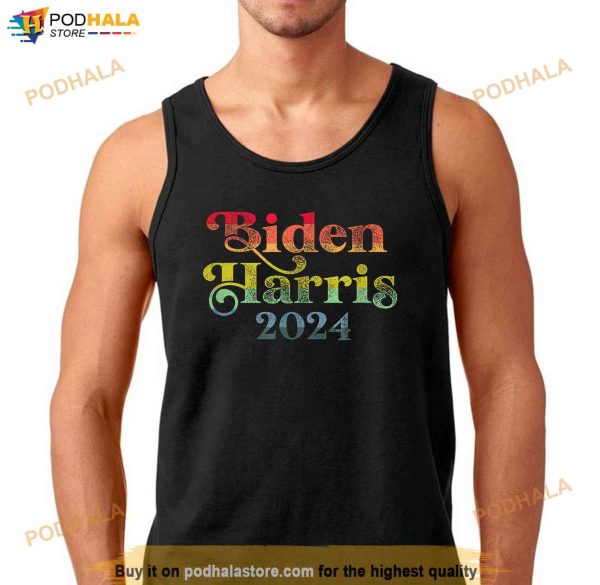 Joe Biden Harris 2024 Kamala Retro Script 2nd Term Reelect Shirt