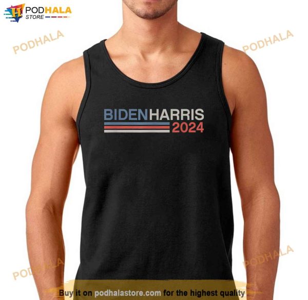 Joe Biden Harris Kamala 2024 Retro Stripe Reelect Shirt