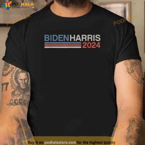 Joe Biden Harris Kamala 2024 Retro Stripe Reelect Shirt 2
