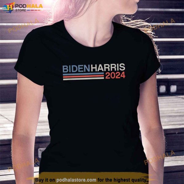 Joe Biden Harris Kamala 2024 Retro Stripe Reelect Shirt